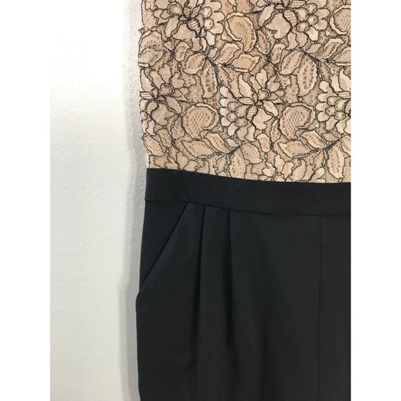 New Alice + Olivia Lace Bodice Jumpsuit Sleeveless Lace Overlay Wool 6 Holiday - Picture 9 of 16